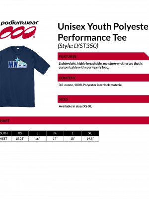 Podiumwear Unisex Youth 100% Poly Performance T-Shirt with Print