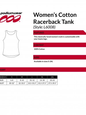 Podiumwear Women's Cotton Racerback Tank with Print