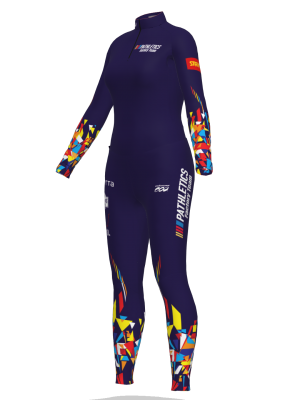 Podiumwear Women's Silver Two-Piece Race Suit