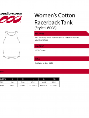 Podiumwear Women's Cotton Racerback Tank with Print