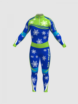 Podiumwear Unisex Silver Two-Piece Race Suit