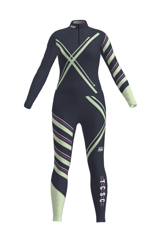 Podiumwear Women's Silver Two-Piece Race Suit Gallery